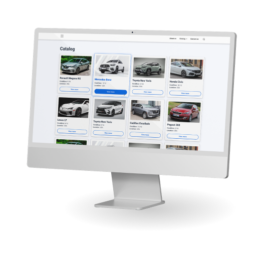 Web application for trading cars