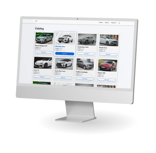 Web application for trading cars