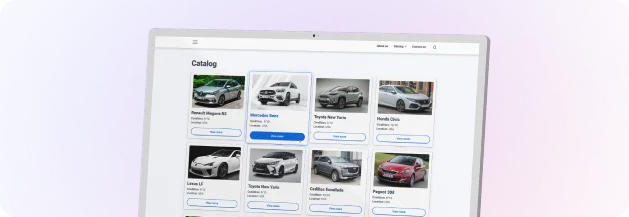 Web application for trading cars